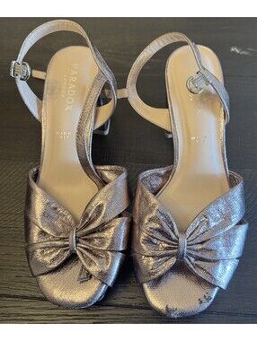 Womens Paradox LONDON Rose Gold Open Toe Chunk Heel Shoes 6.5M